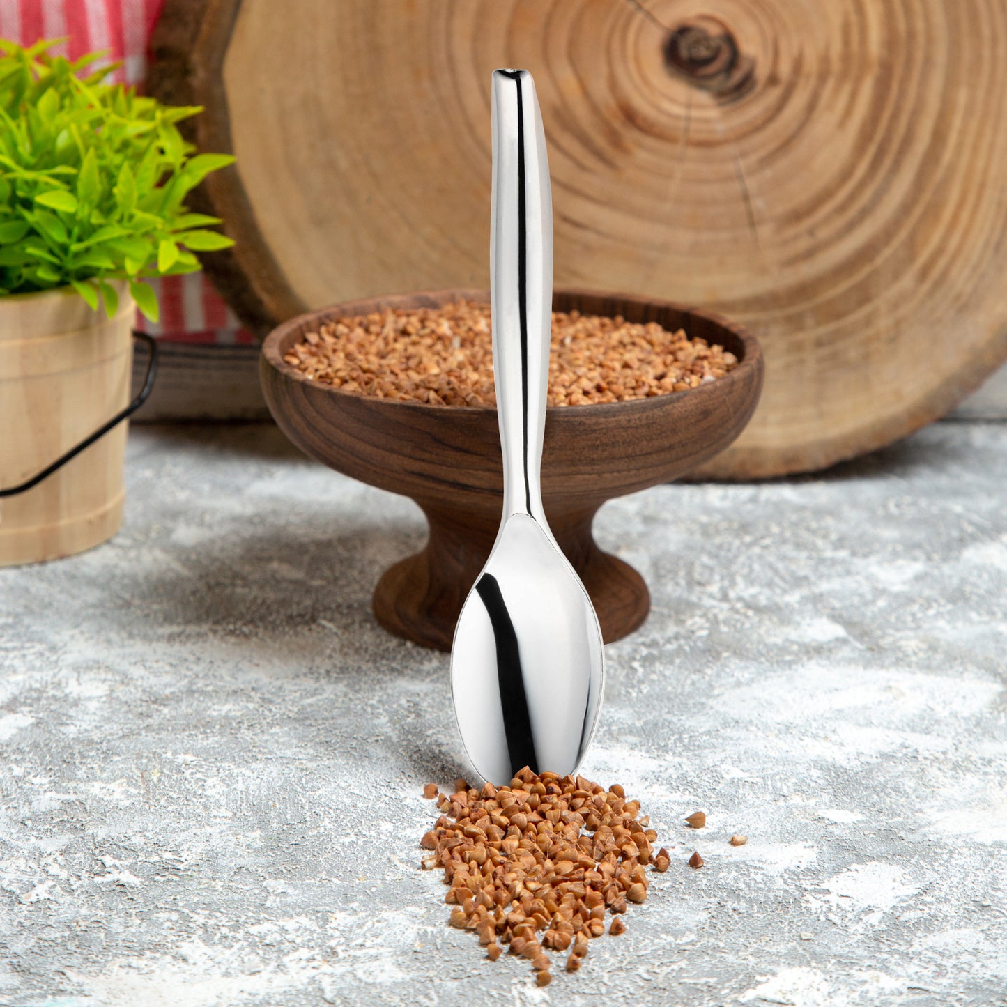 Silver Plastic Disposable Serving Spoons