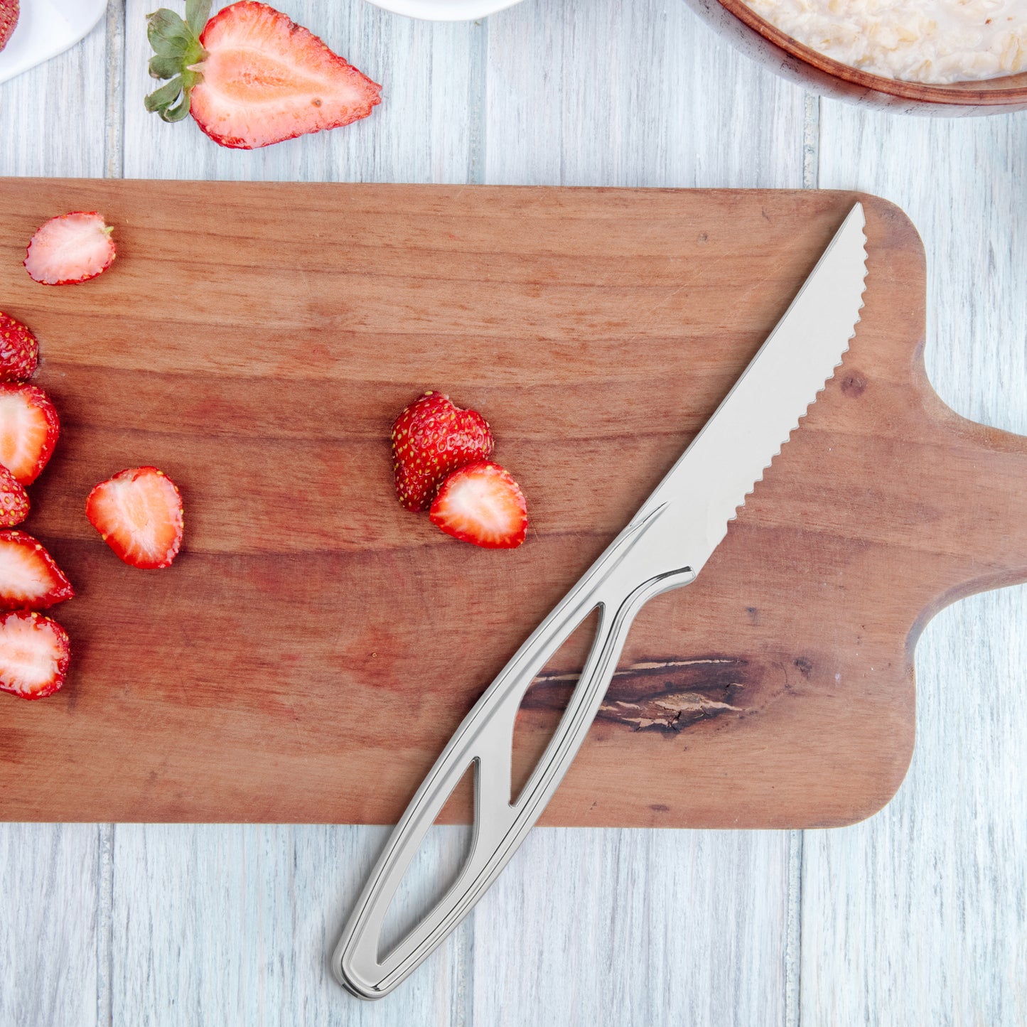 Silver Plastic Disposable Steak Knives