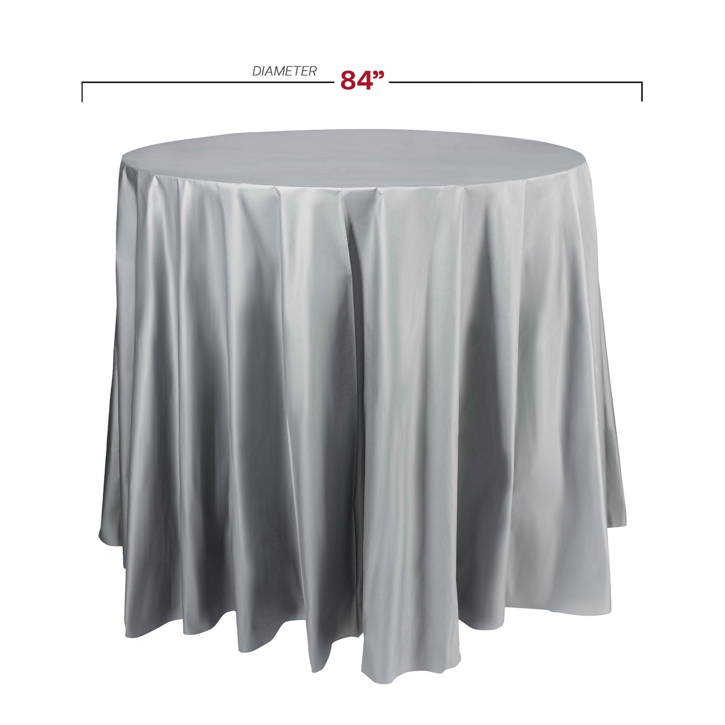 Silver Round Plastic Tablecloths (84")
