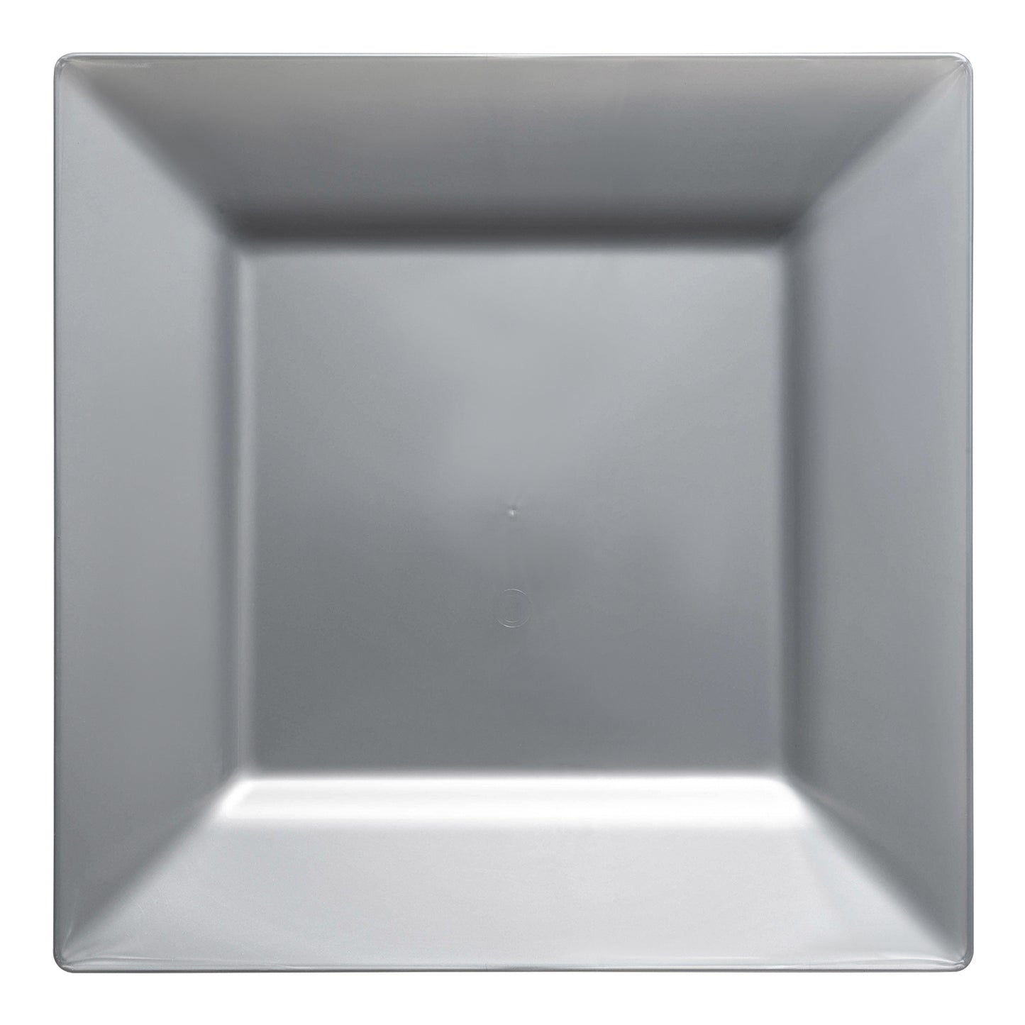 Silver Square Disposable Plastic Dinner Plates (9.5")