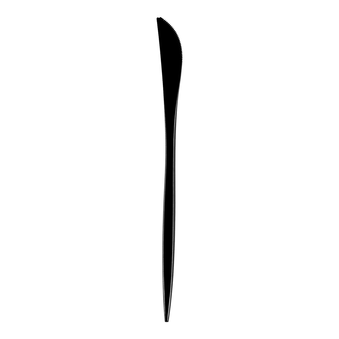 Solid Black Moderno Disposable Plastic Dinner Knives Main | The Kaya Collection