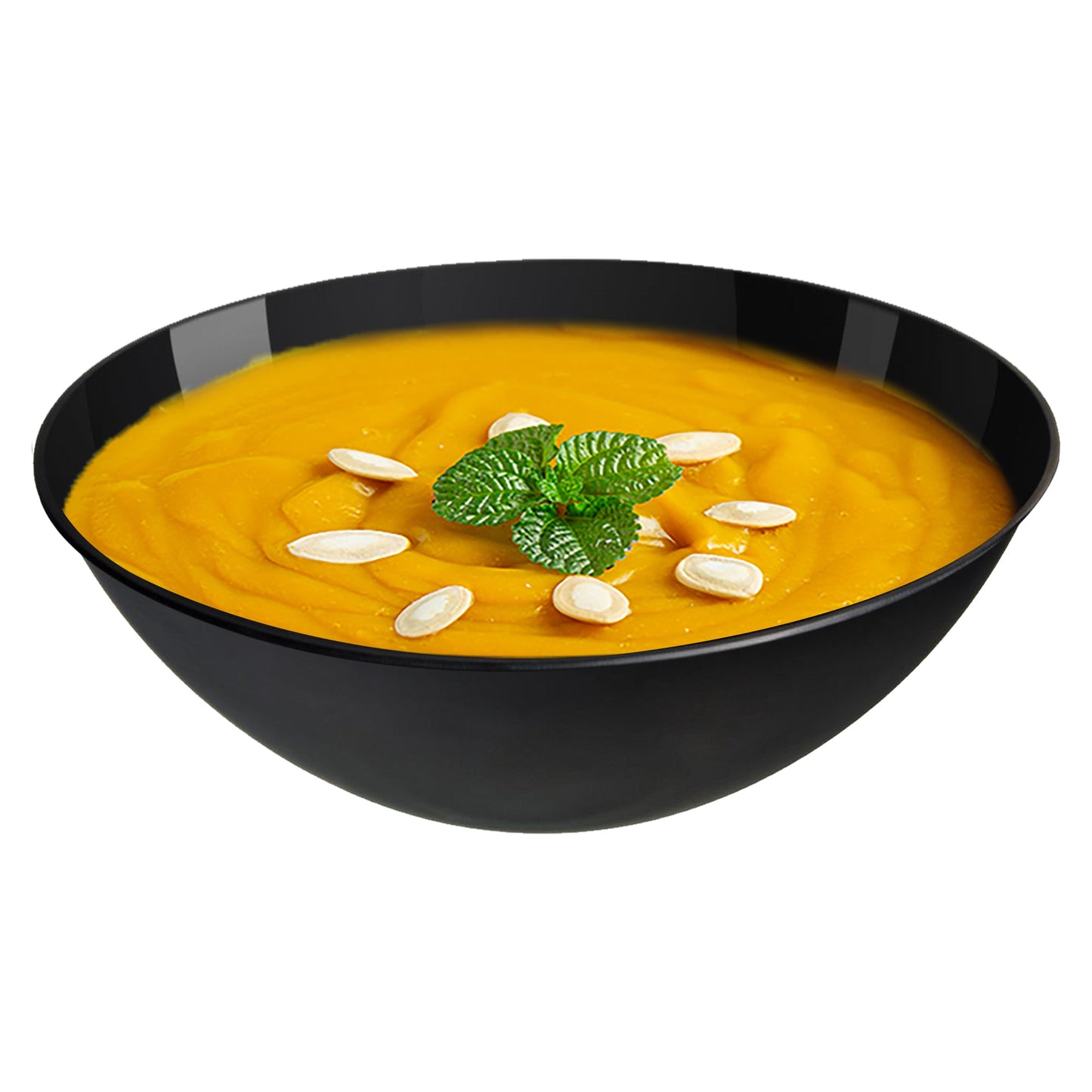 Solid Black Organic Round Plastic Bowls (32 oz.)