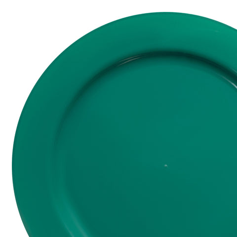 Solid Green Holiday Round Disposable Plastic Salad Plates (7.5