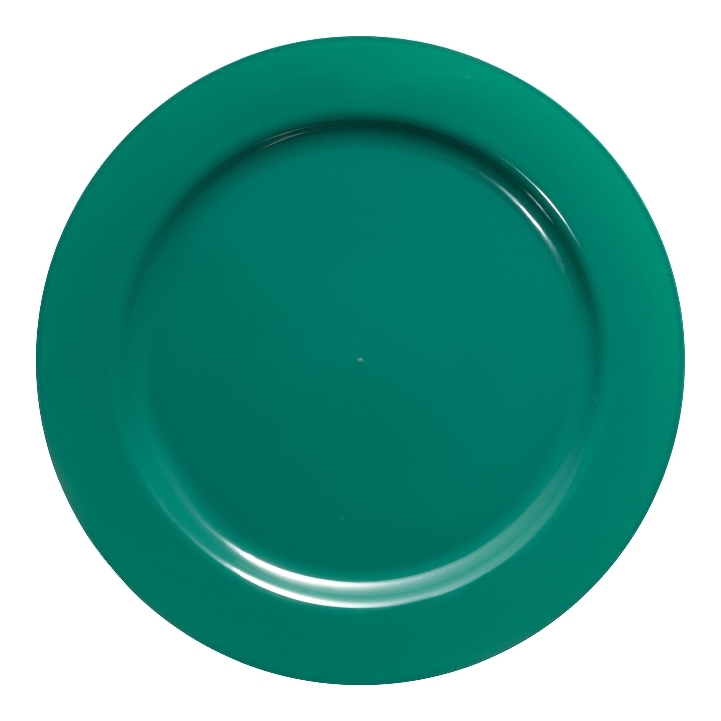 Solid Green Holiday Round Disposable Plastic Dinner Plates (10.25") | The Kaya Collection