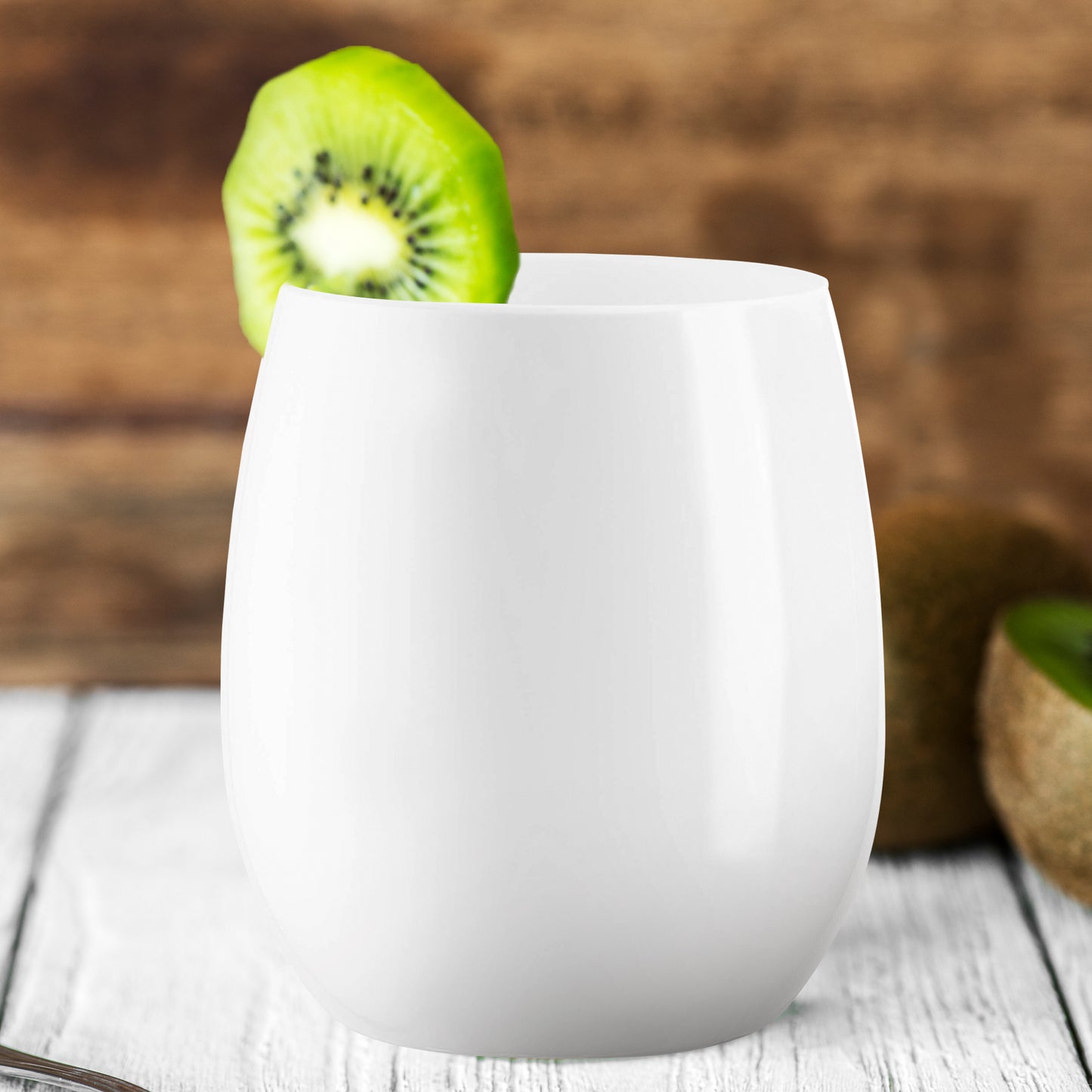 12 oz. White Elegant Stemless Disposable Plastic Wine Glasses