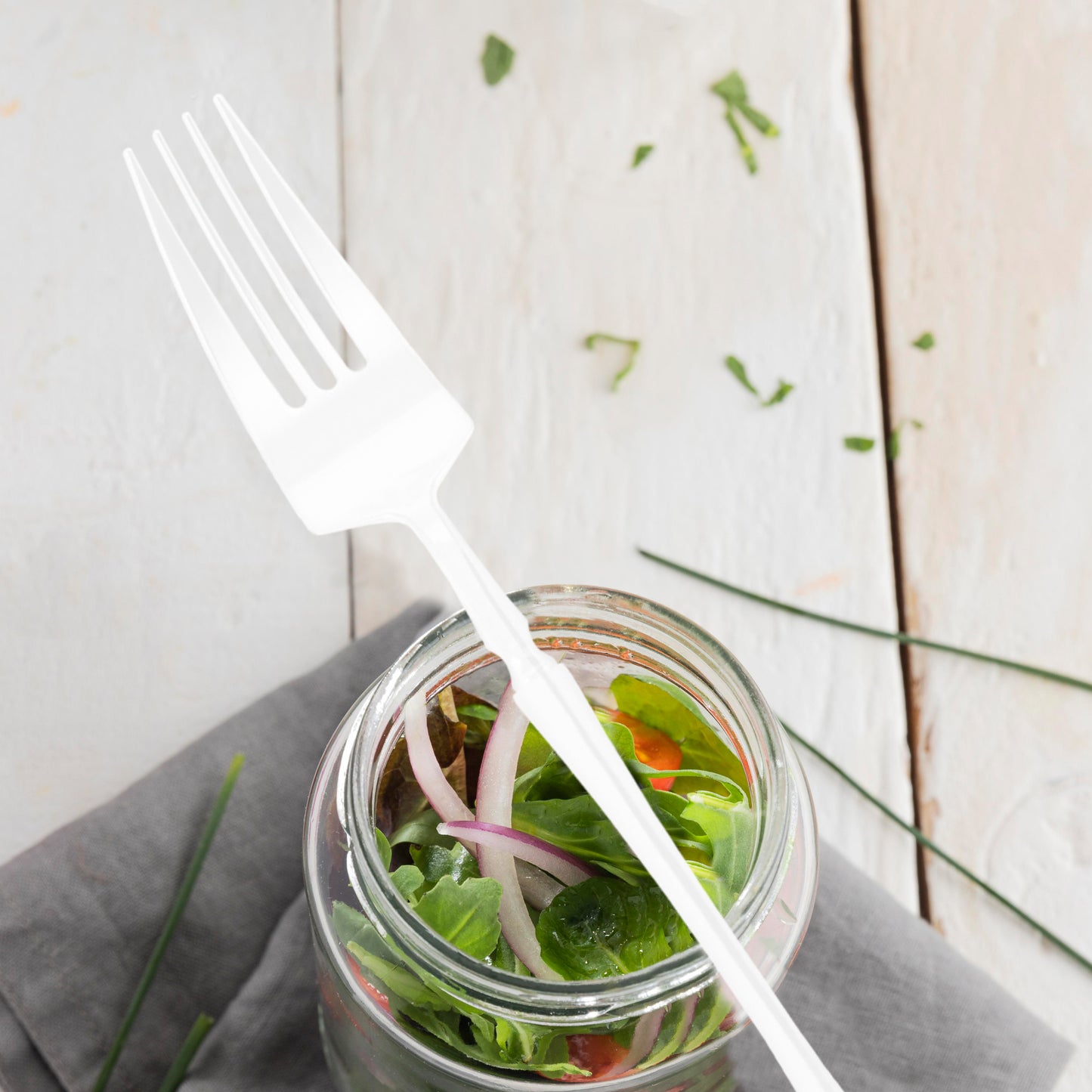 Solid White Moderno Disposable Plastic Dessert Forks