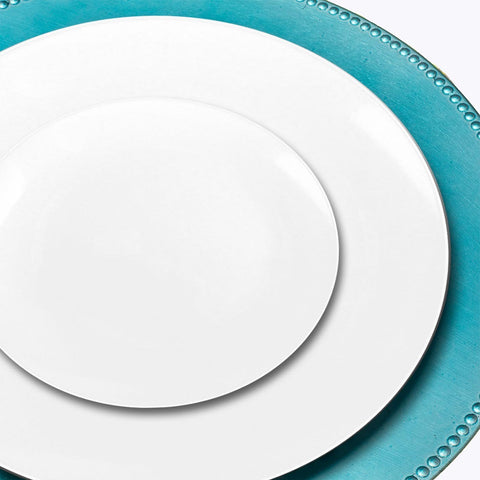 Solid White Organic Round Disposable Plastic Salad Plates (7.5