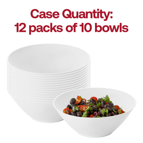 Solid White Organic Round Disposable Plastic Dessert Bowls (6 oz.) Quantity | The Kaya Collection