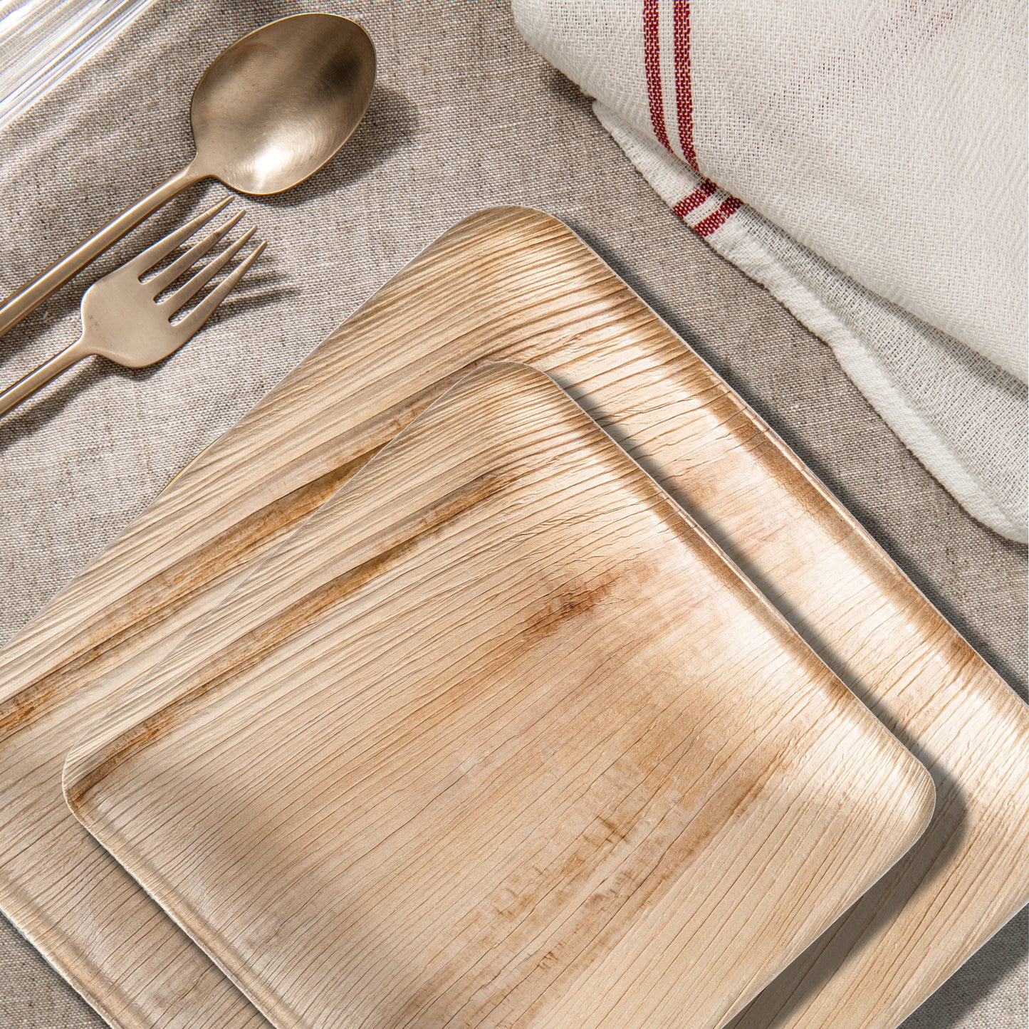 Square Palm Leaf Eco Friendly Compostable Dinnerware Value Set