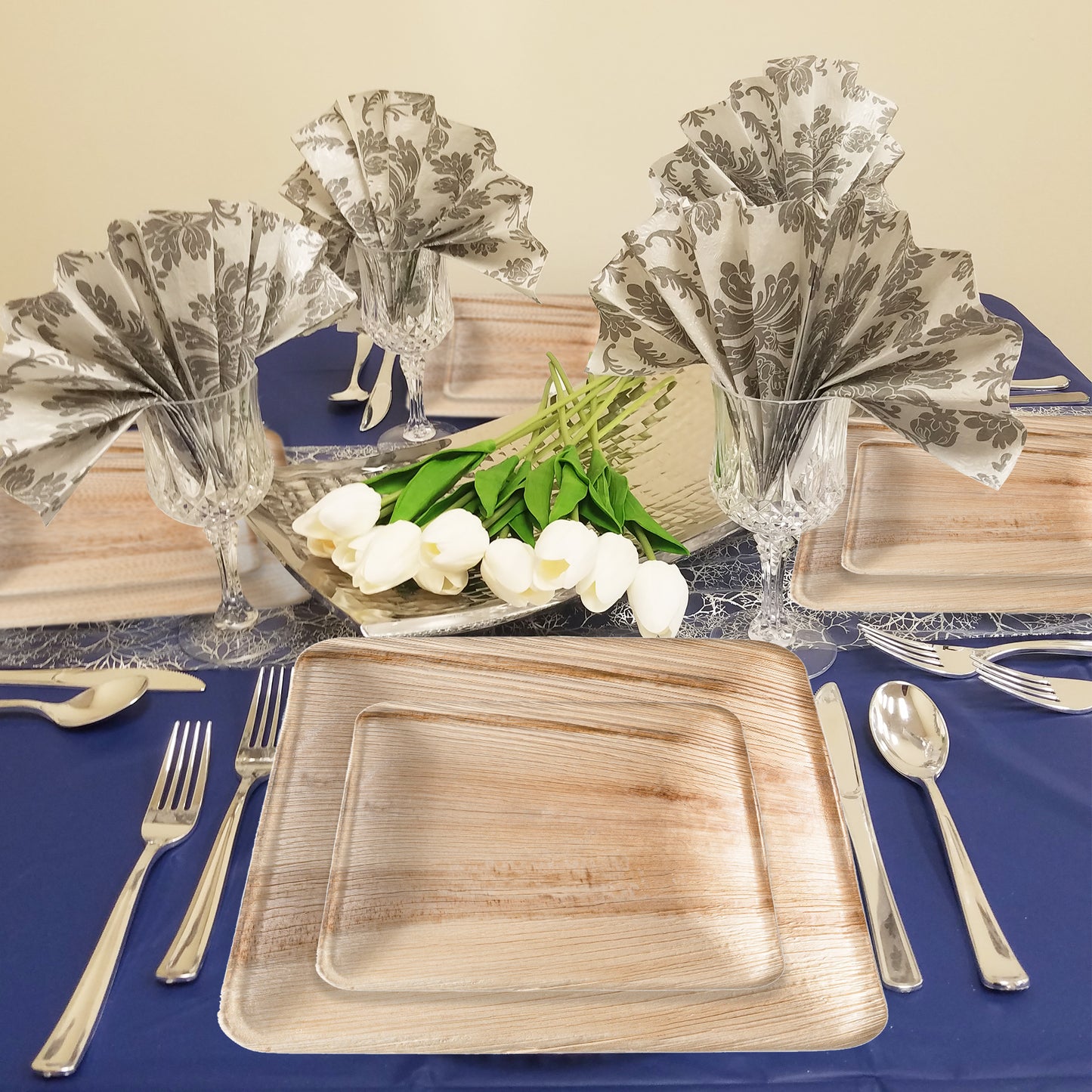 Square Palm Leaf Eco Friendly Compostable Dinnerware Value Set