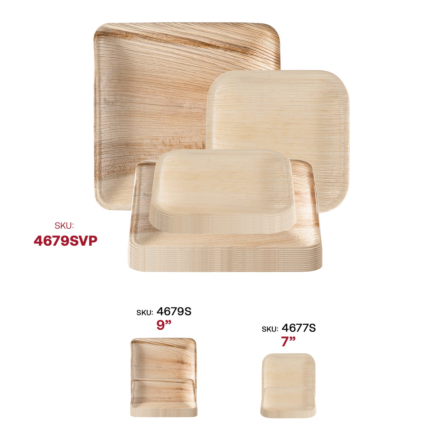 Square Palm Leaf Eco Friendly Compostable Dinnerware Value Set
