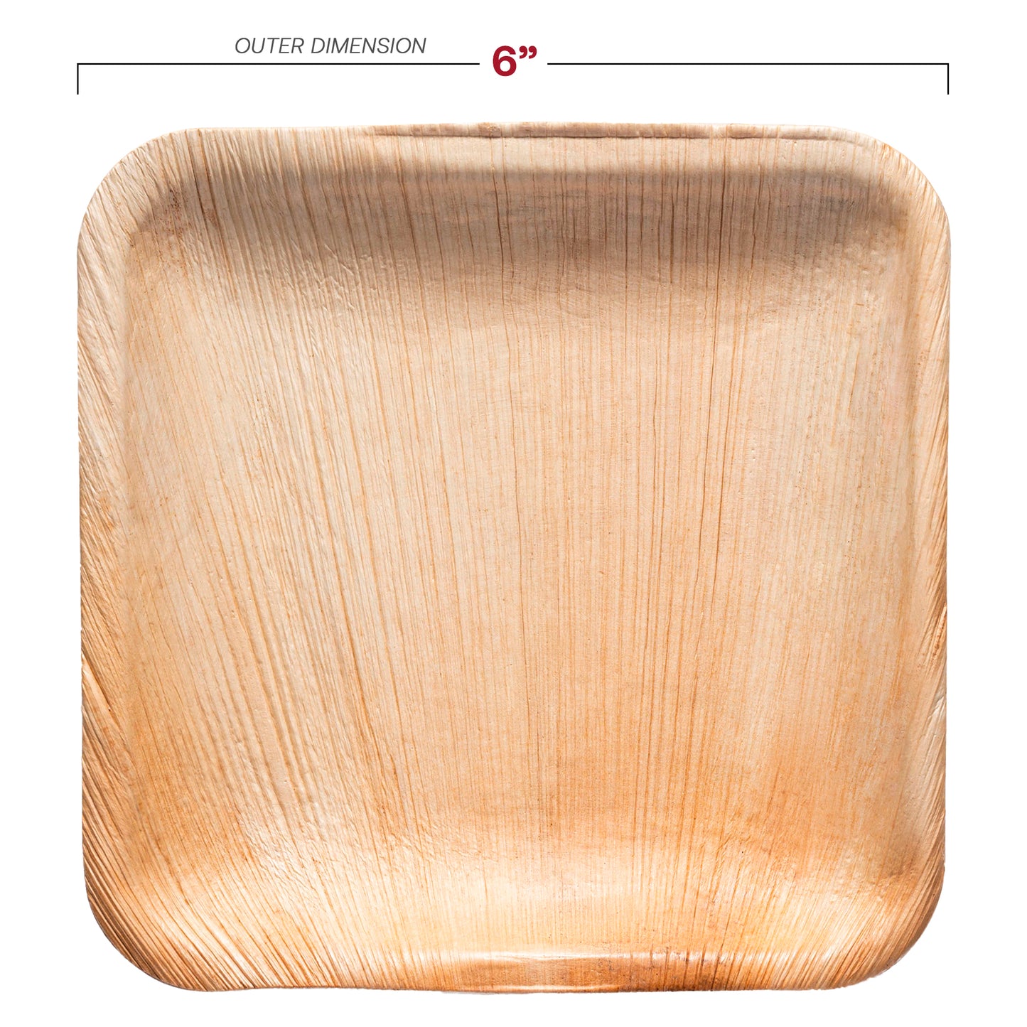 Square Palm Leaf Disposable Eco Friendly Appetizer/Salad Plates (6")