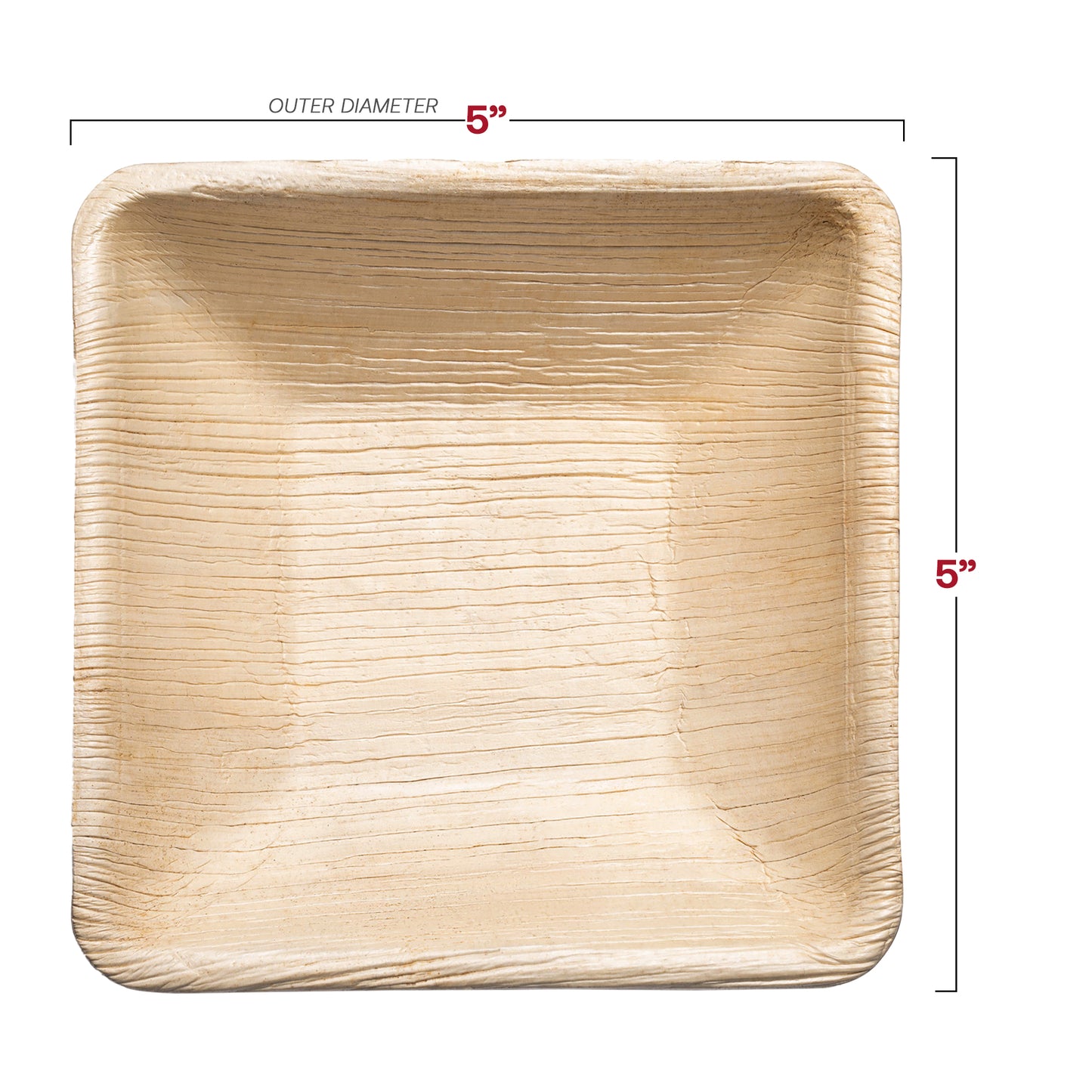 Square Palm Leaf Disposable Eco-Friendly Soup Bowls (8 oz.)