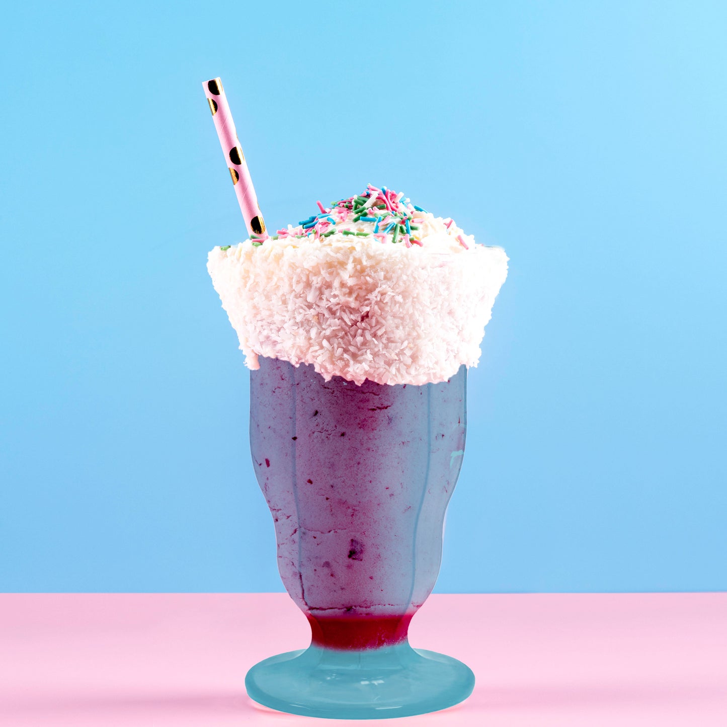 15 oz Transparent Blue Milkshake Plastic Cups