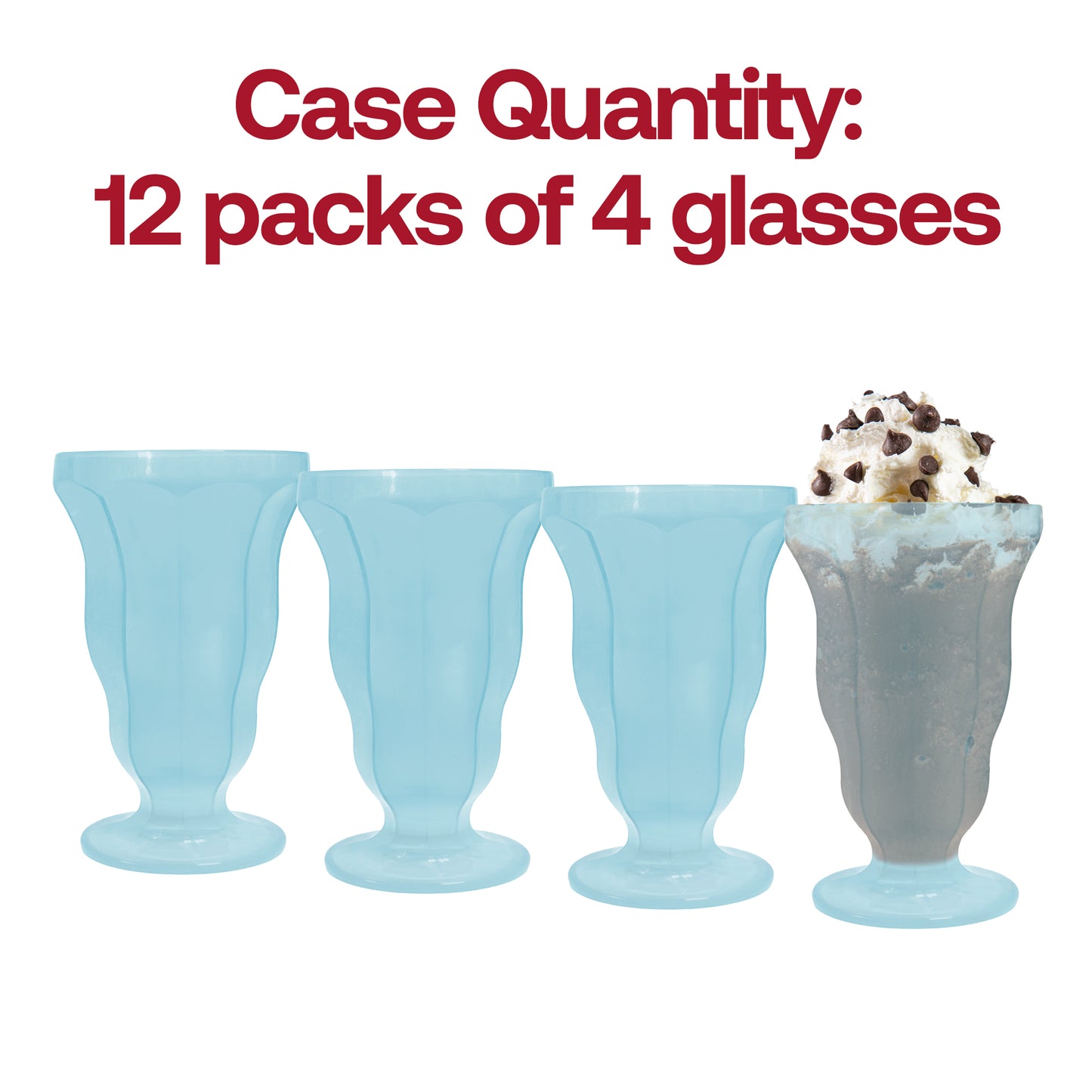 15 oz Transparent Blue Milkshake Plastic Cups