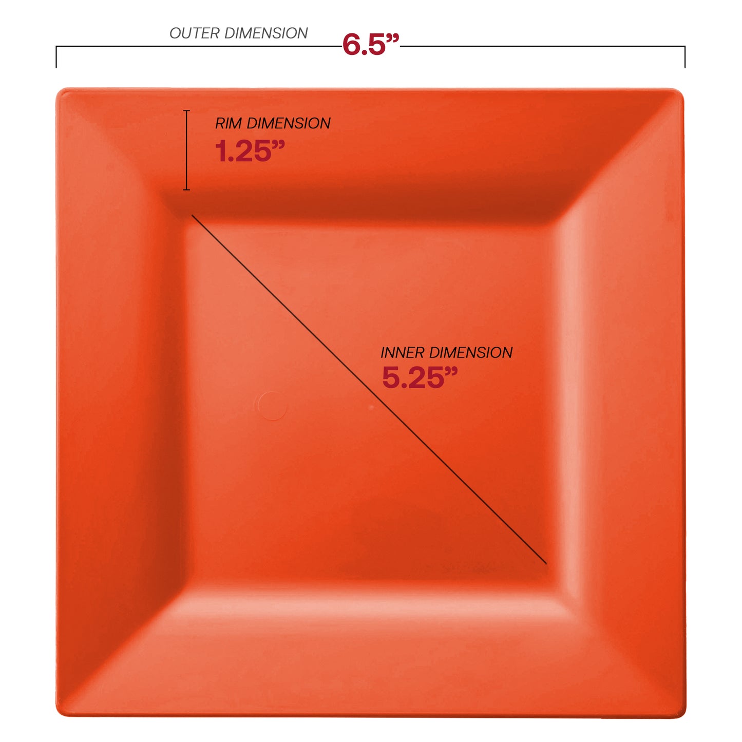 Tropical Coral Square Disposable Plastic Cake Plates (6.5")