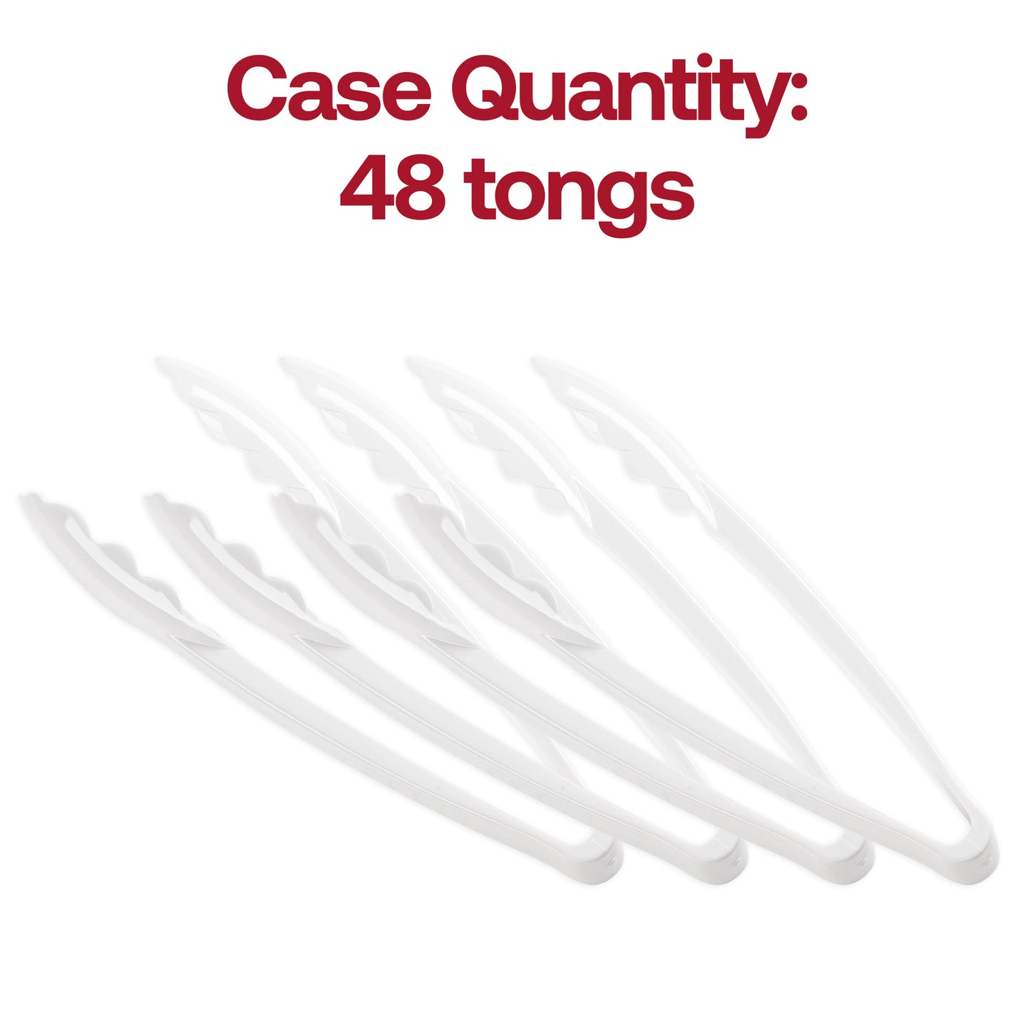 9" White Plastic Serving Tongs