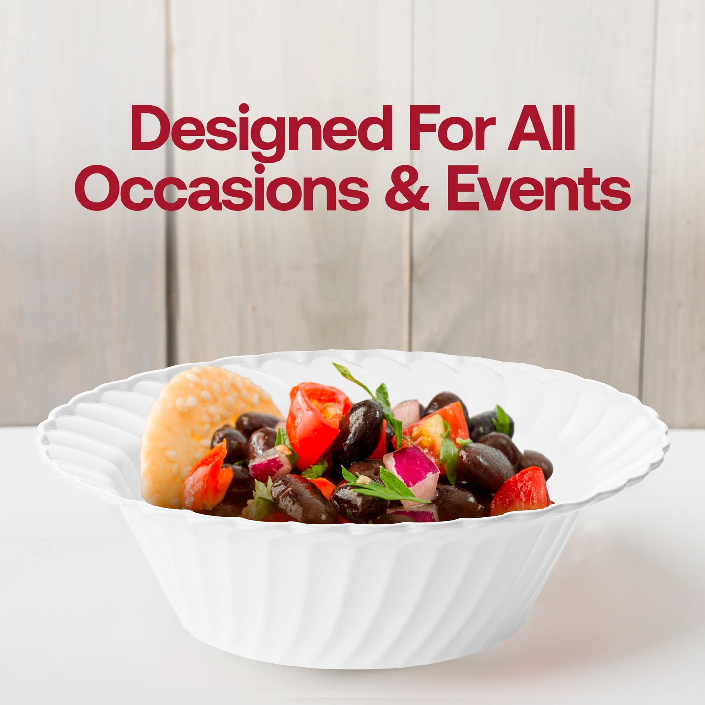 White Flair Disposable Plastic Dessert Bowls (5 oz.)