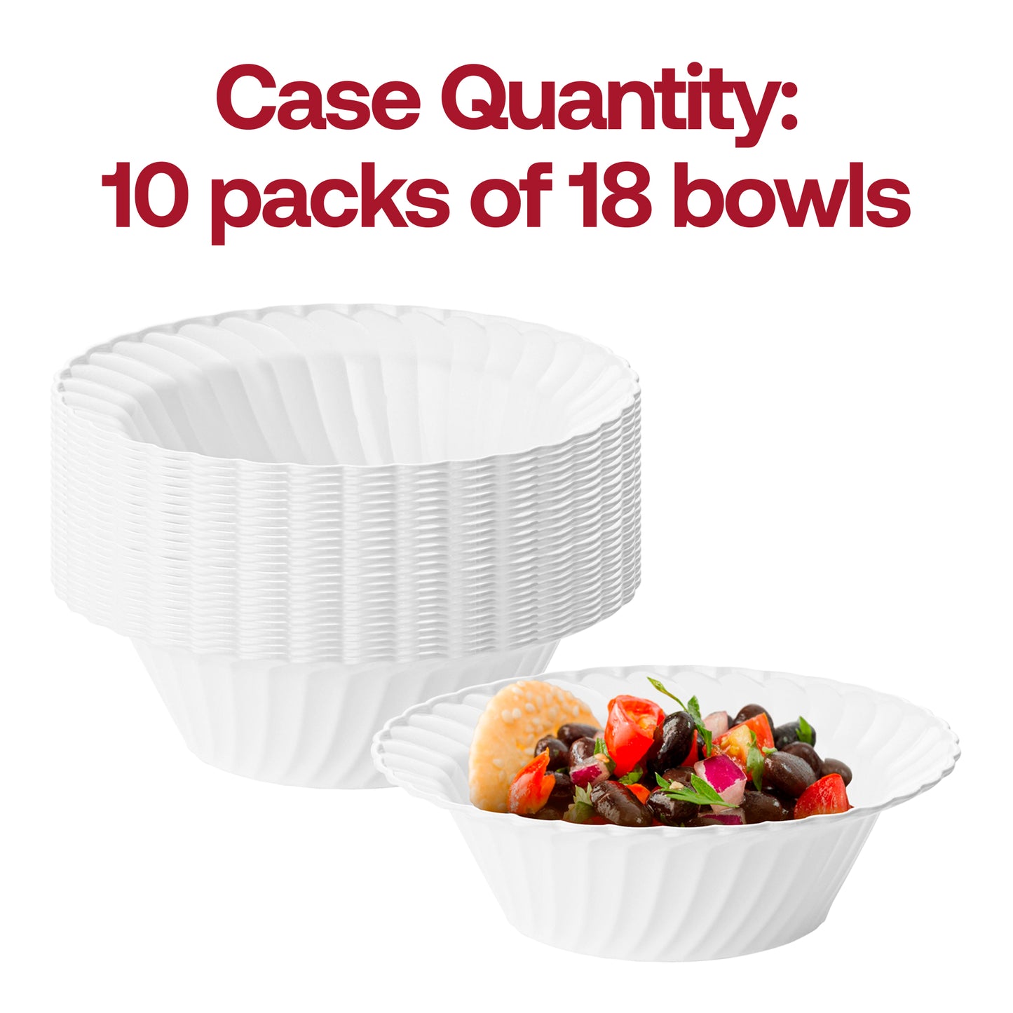 White Flair Disposable Plastic Dessert Bowls (5 oz.)