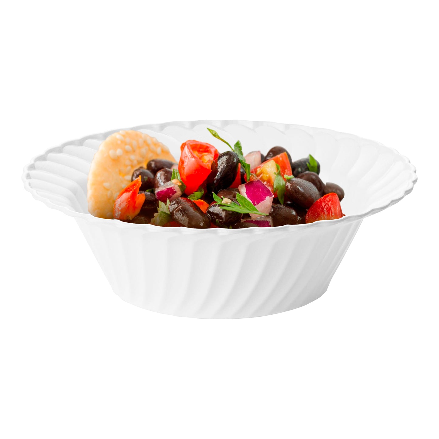 White Flair Disposable Plastic Dessert Bowls (5 oz.)
