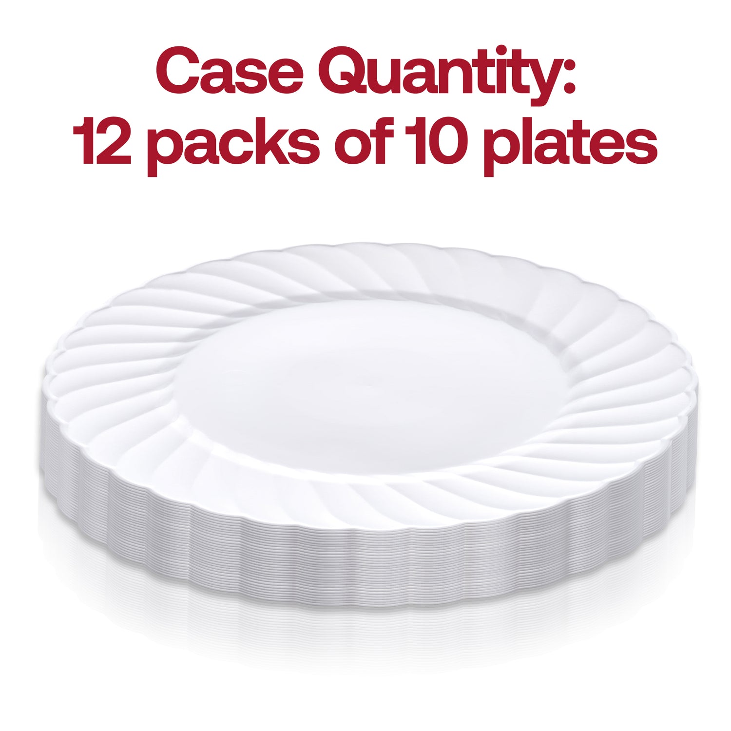 White Flair Plastic Dinner Plates (10.25") Quantity | The Kaya Collection