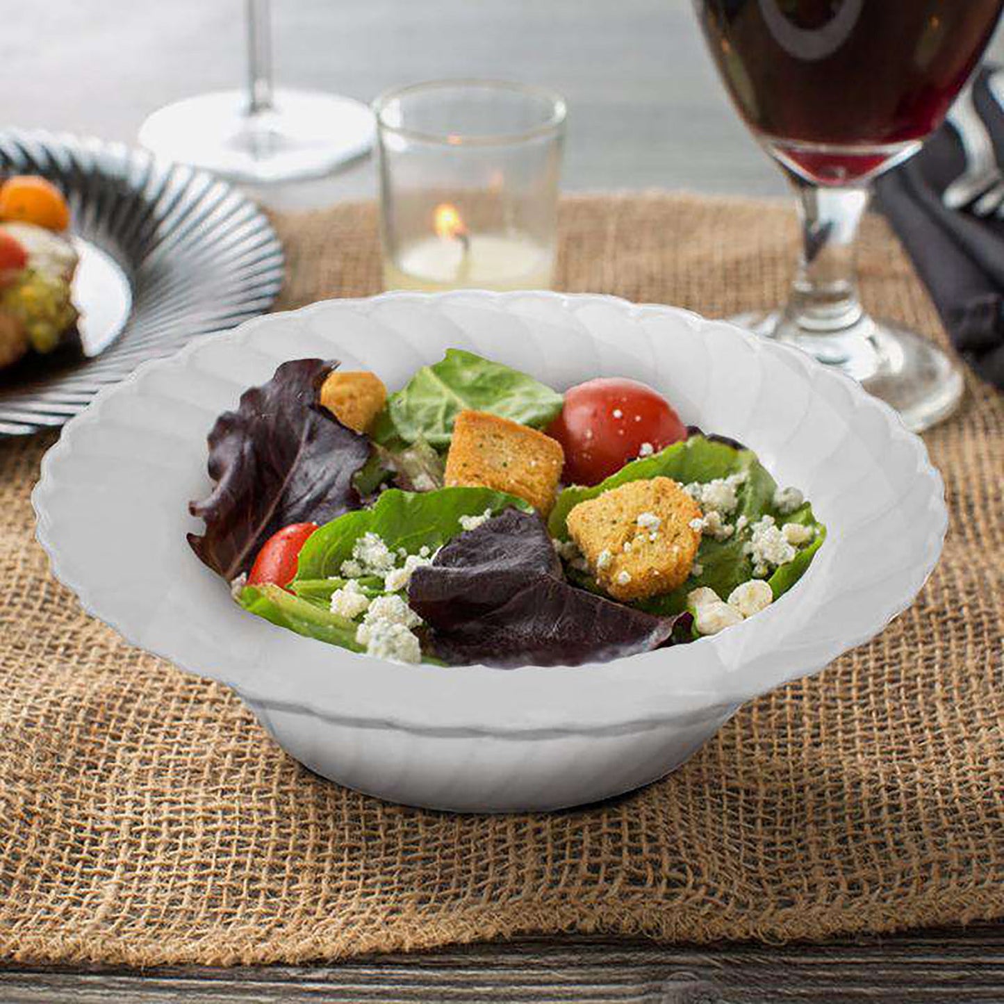 White Flair Disposable Plastic Soup Bowls (12 oz.)