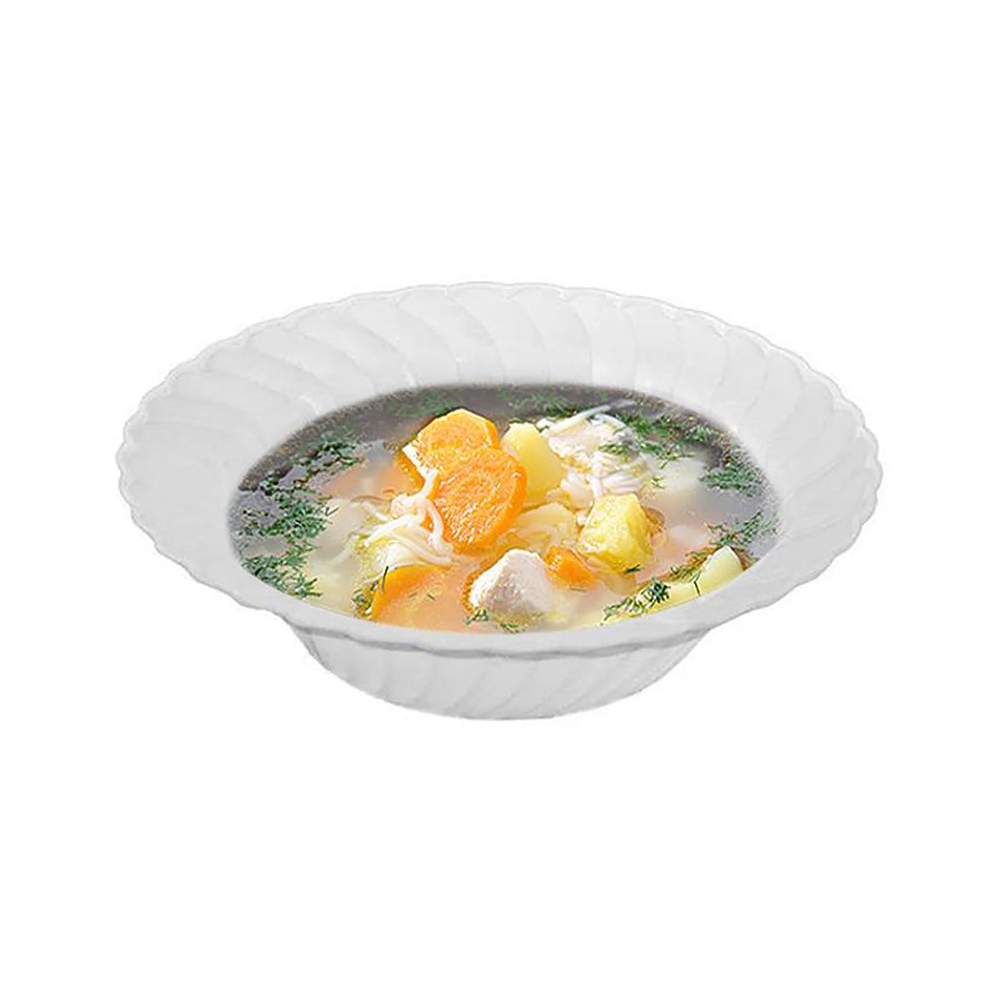 White Flair Disposable Plastic Dessert Bowls (5 oz.)