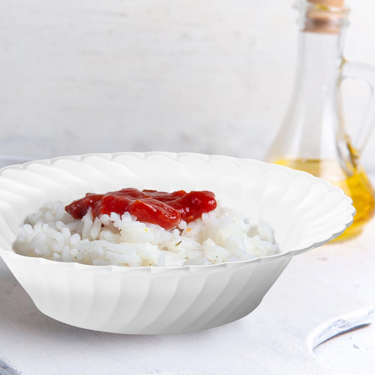 White Flair Disposable Plastic Soup Bowls (12 oz.)