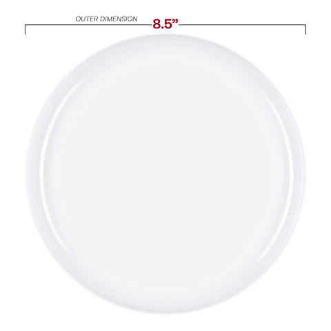 White Flat Round Disposable Plastic Appetizer/Salad Plates (8.5