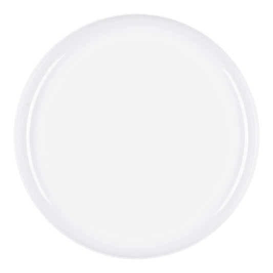 White Flat Round Disposable Plastic Dinner Plates (10") | The Kaya Collection