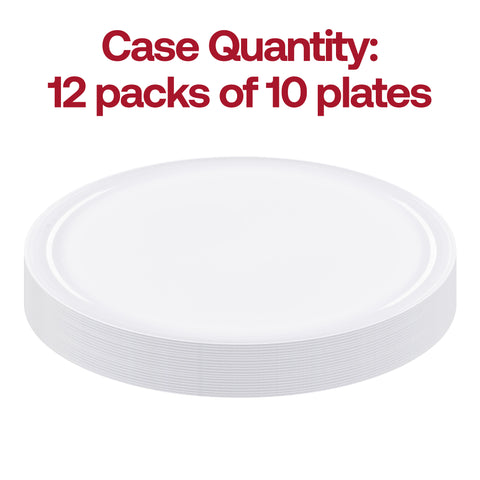 White Flat Round Disposable Plastic Pastry Plates (6.25