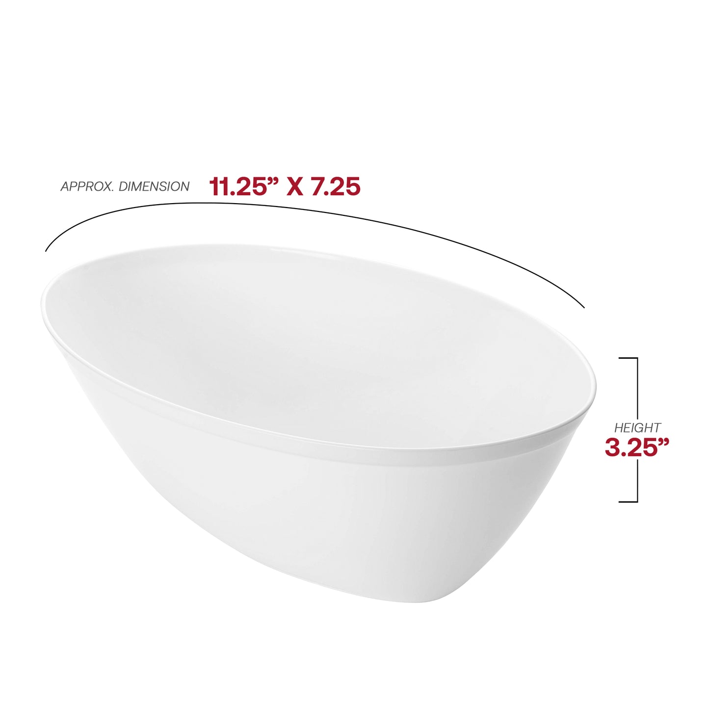 White Oval Disposable Plastic Serving Bowls (2 qt.)