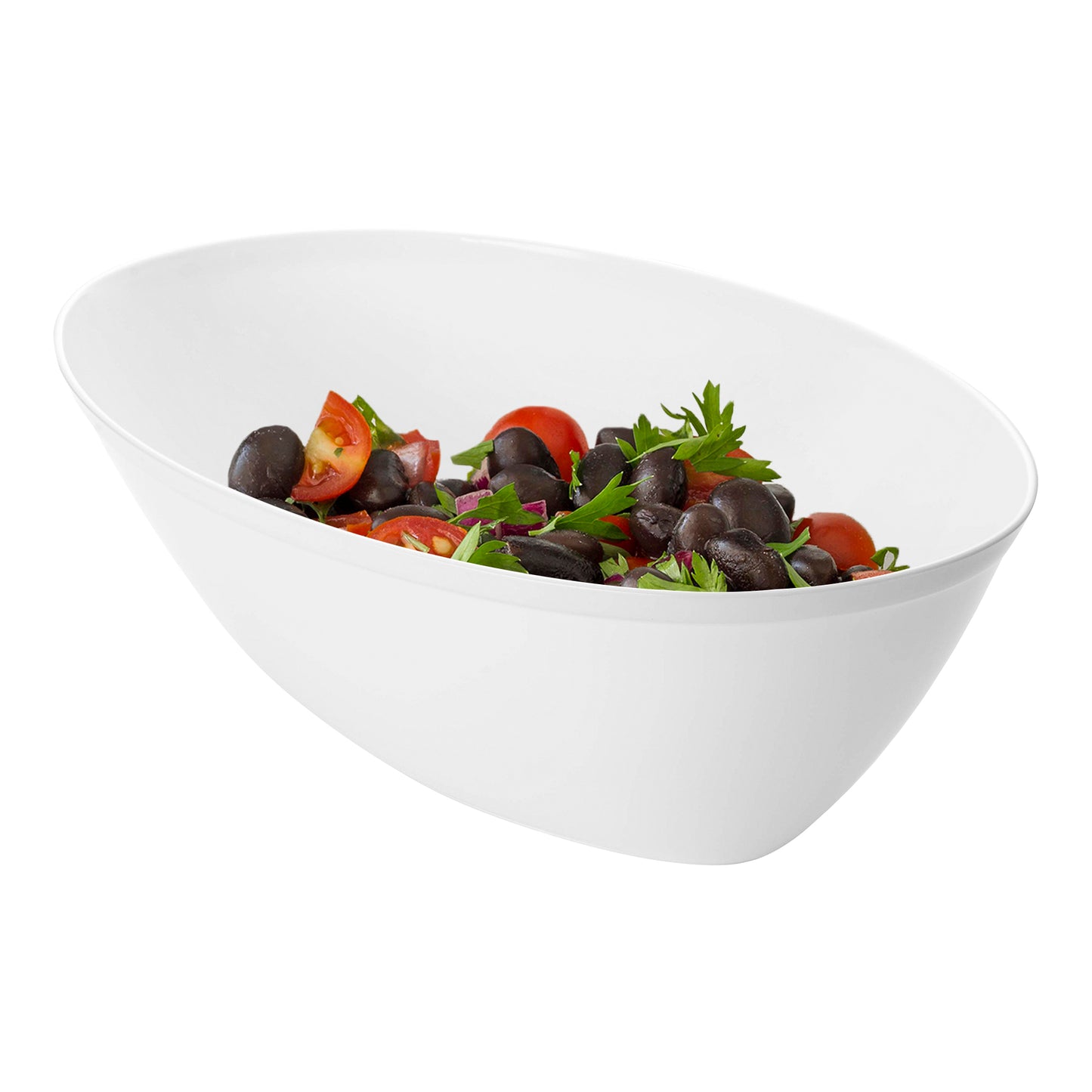 White Oval Disposable Plastic Serving Bowls (2 qt.)