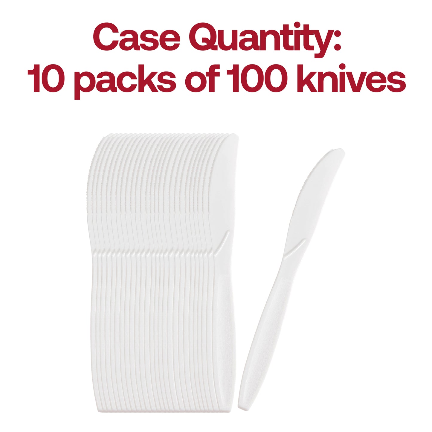 White Plastic Disposable Knives Quantity | The Kaya Collection