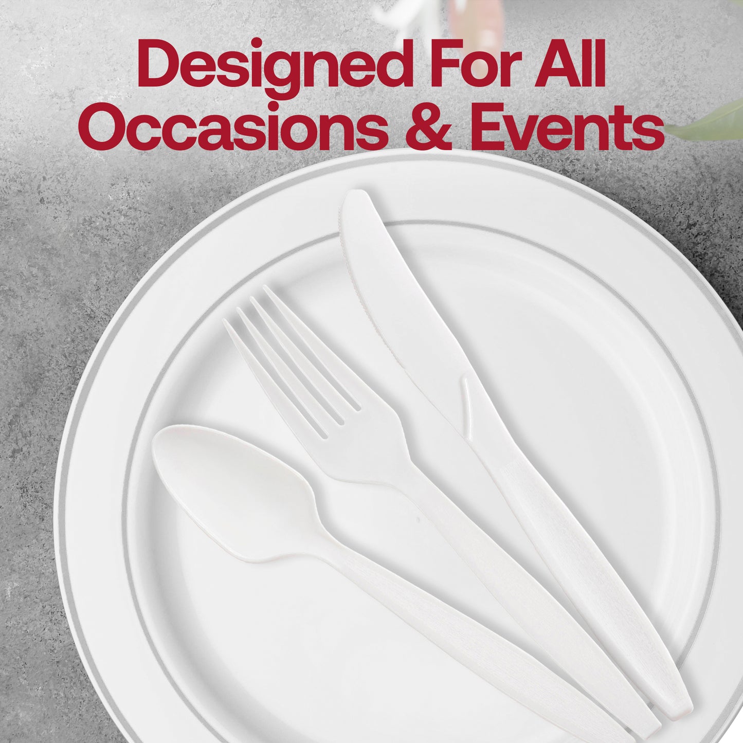 White Plastic Disposable Spoons Lifestyle | The Kaya Collection