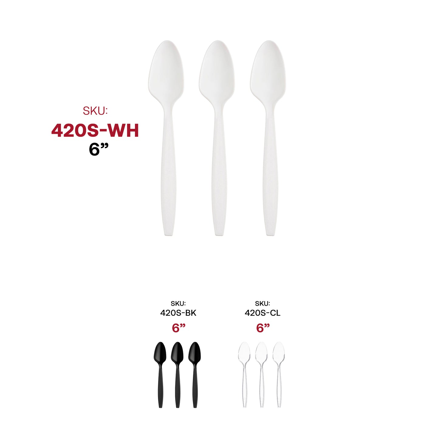 White Plastic Disposable Spoons SKU | The Kaya Collection