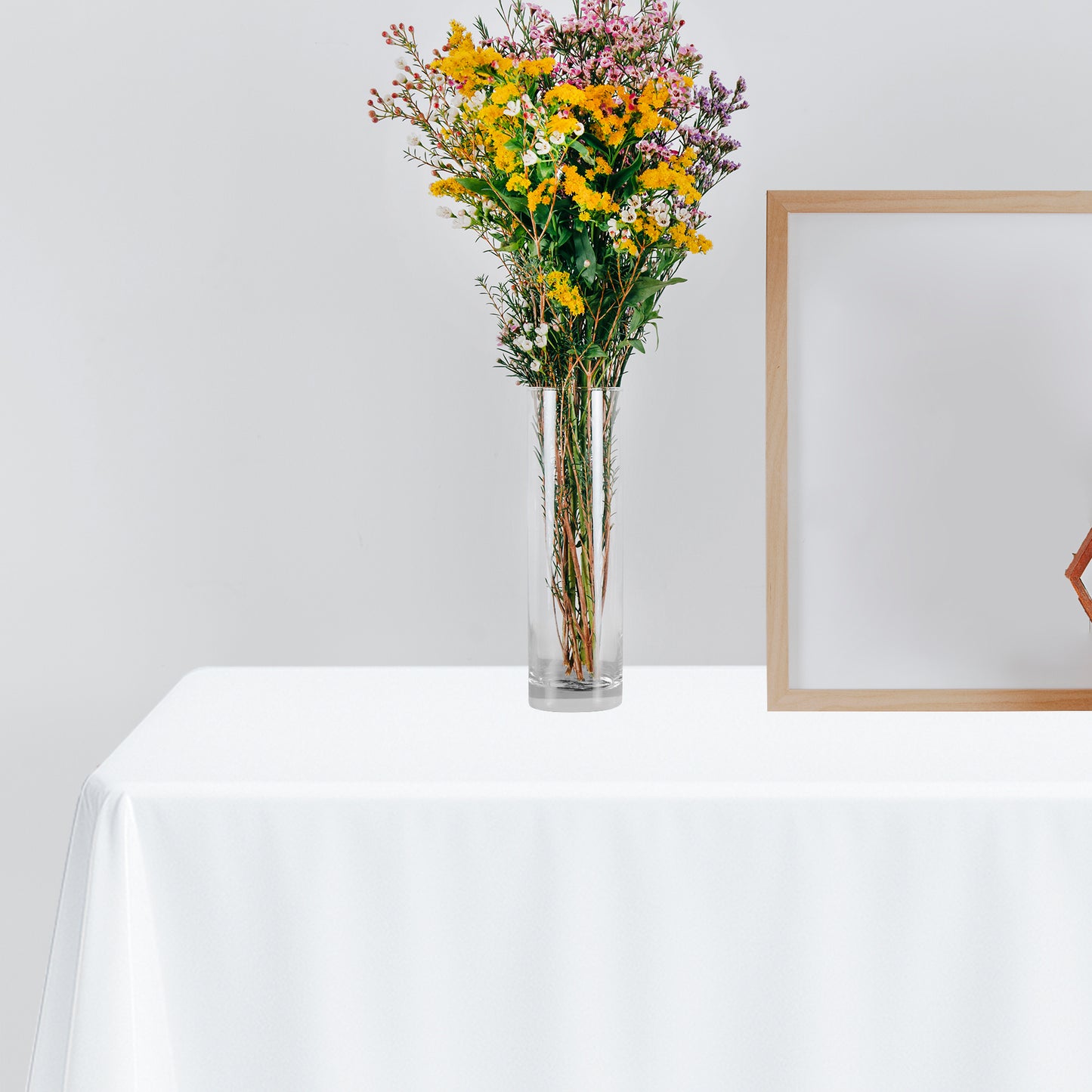 White Linen-Like Rectangular Tablecloths (50" x 108")