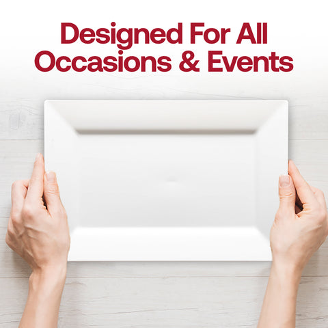 White Rectangular Disposable Plastic Dessert Plates (5.5