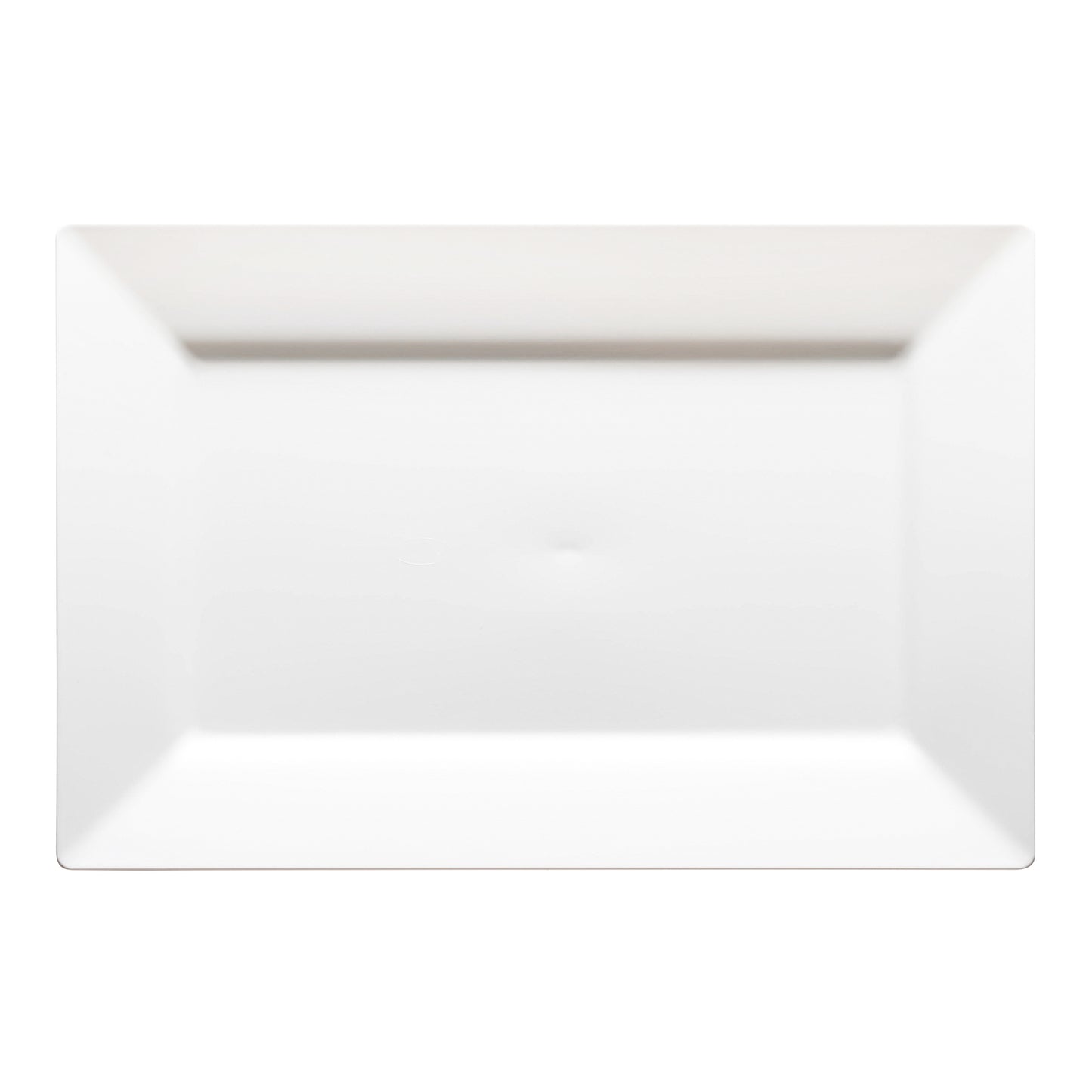 White Rectangular Disposable Plastic Dessert Plates (5.5" x 8.5")