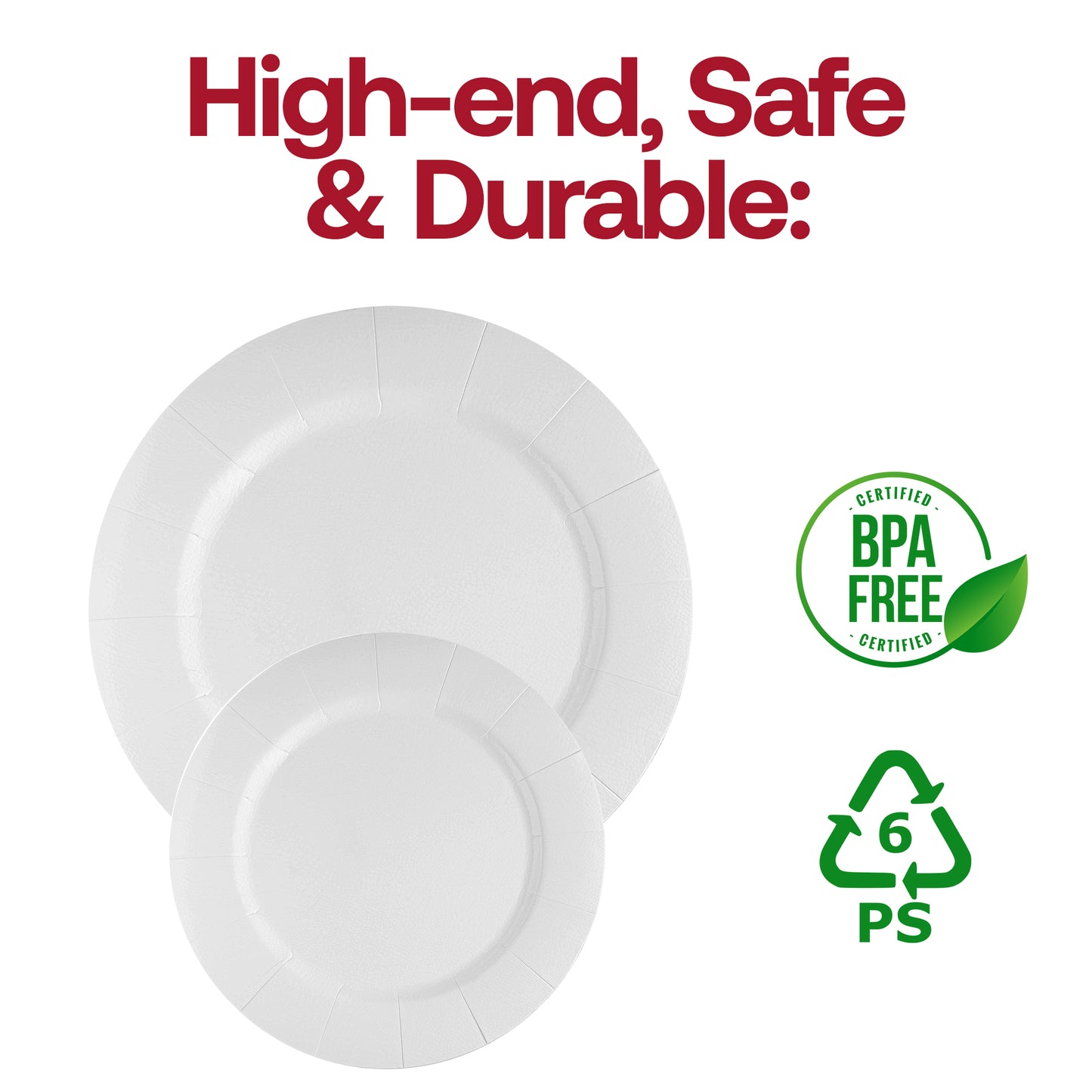 White Round Paper Charger Plates (13")