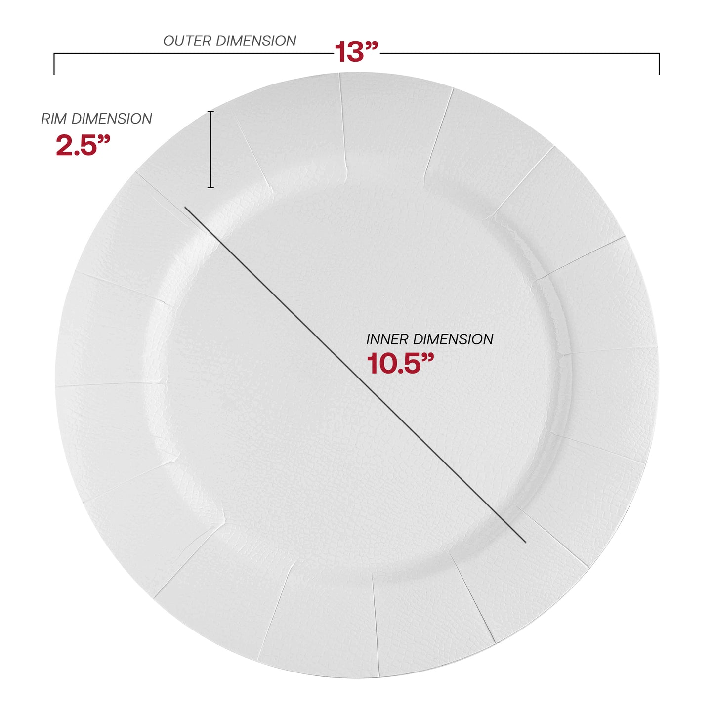 White Round Paper Charger Plates (13")
