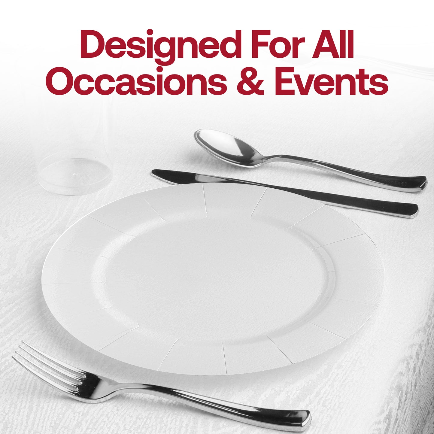 White Round Paper Charger Plates (13")