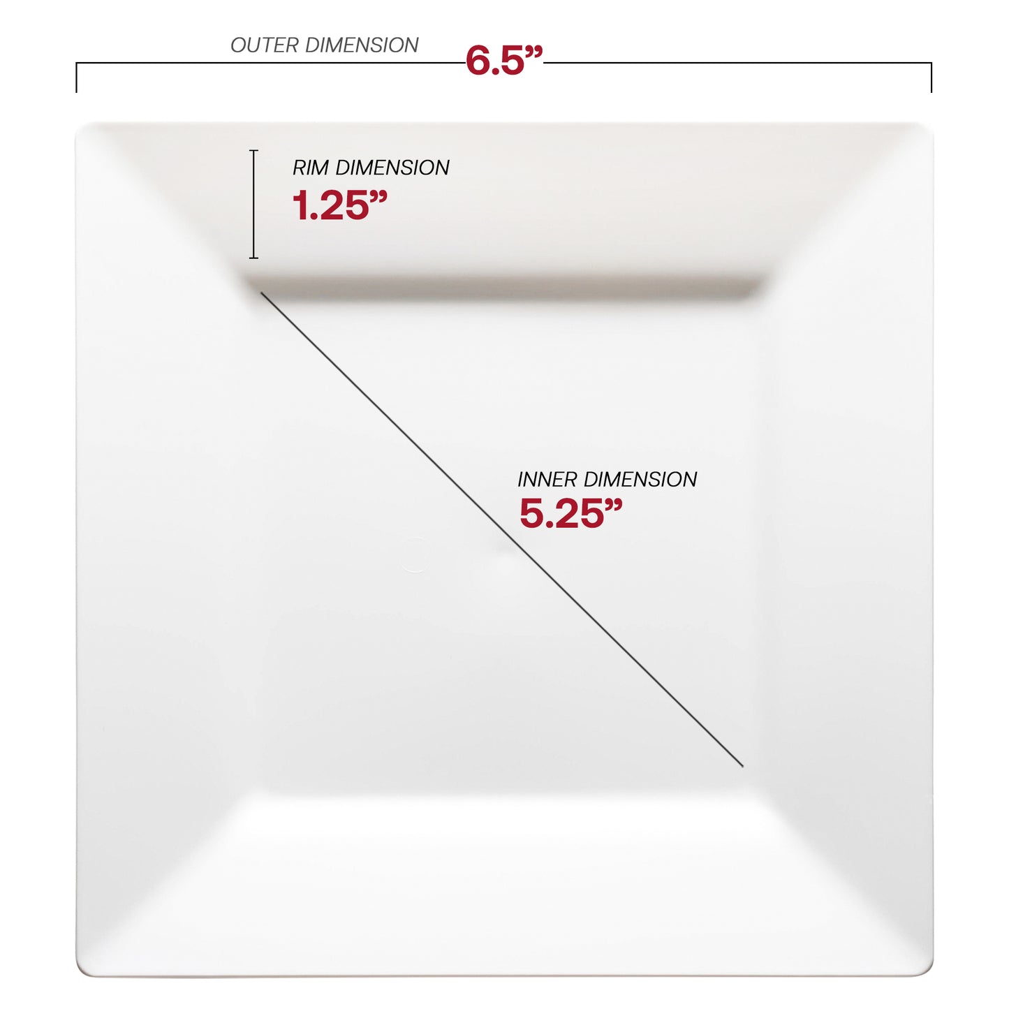 White Square Disposable Plastic Cake Plates (6.5")