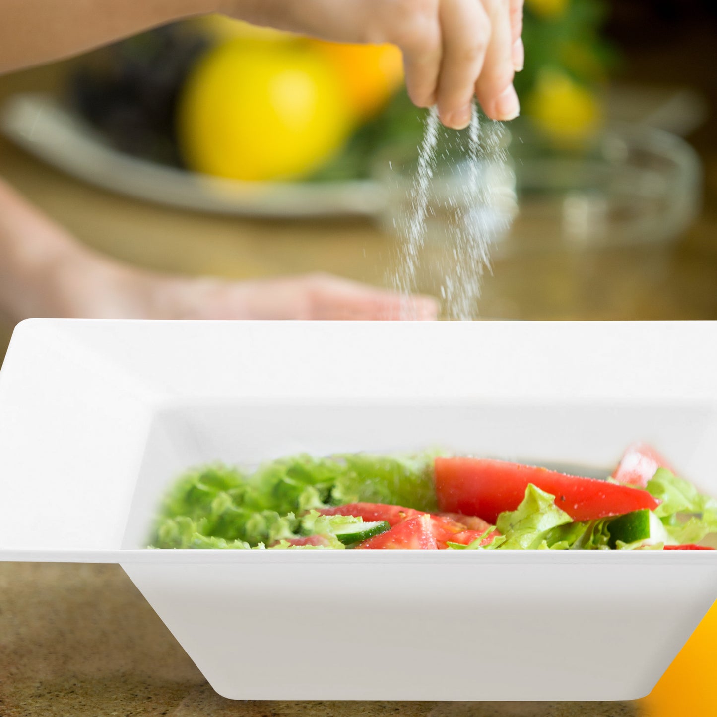 White Square Disposable Plastic Dessert Bowls (5 oz.)