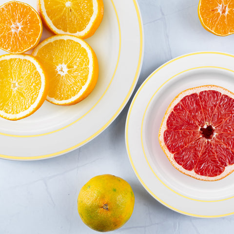 White with Gold Edge Rim Plastic Salad Plates (7.5