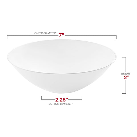 White with Silver Rim Organic Round Plastic Soup Bowls (16 oz.)