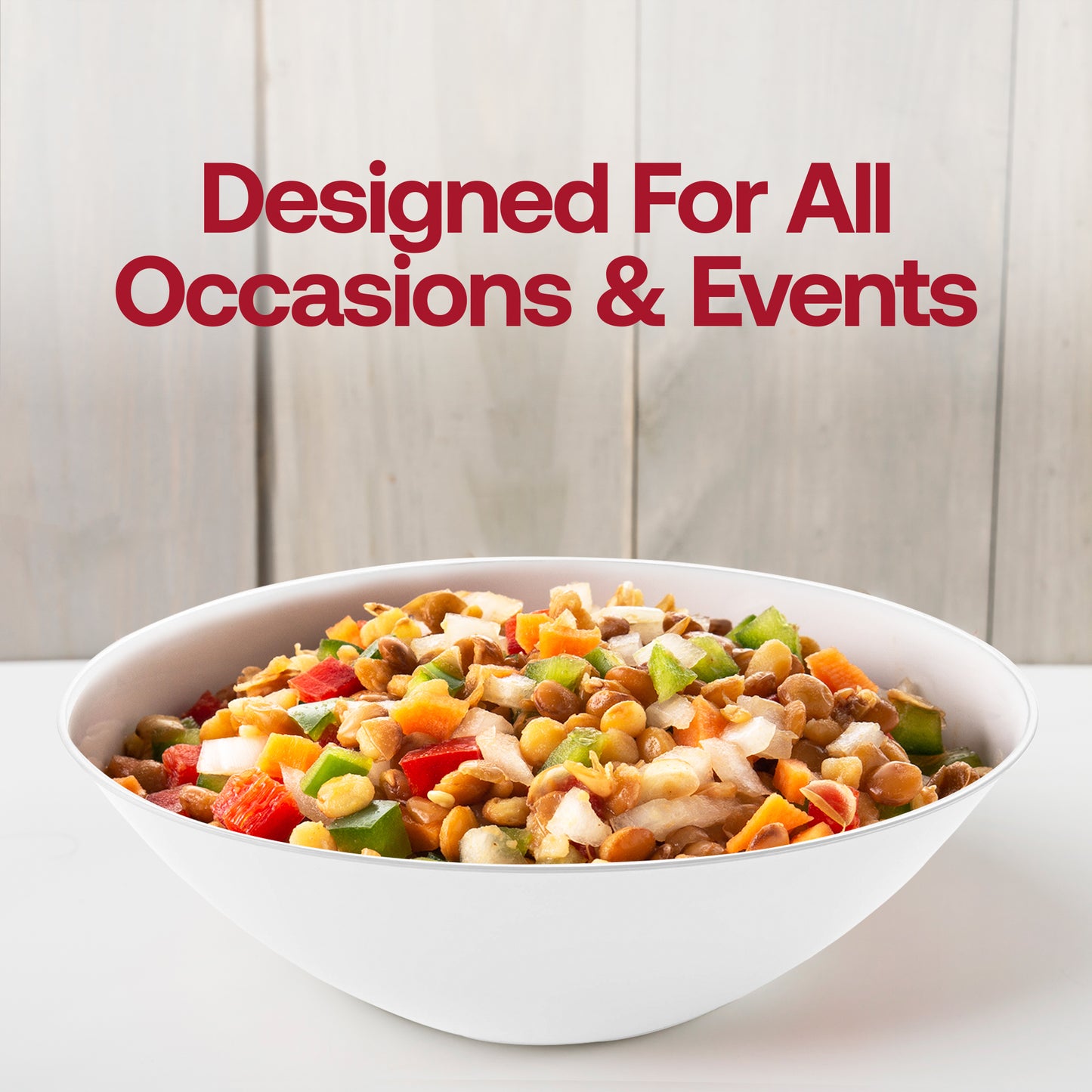 White with Silver Rim Organic Round Plastic Soup Bowls (16 oz.)