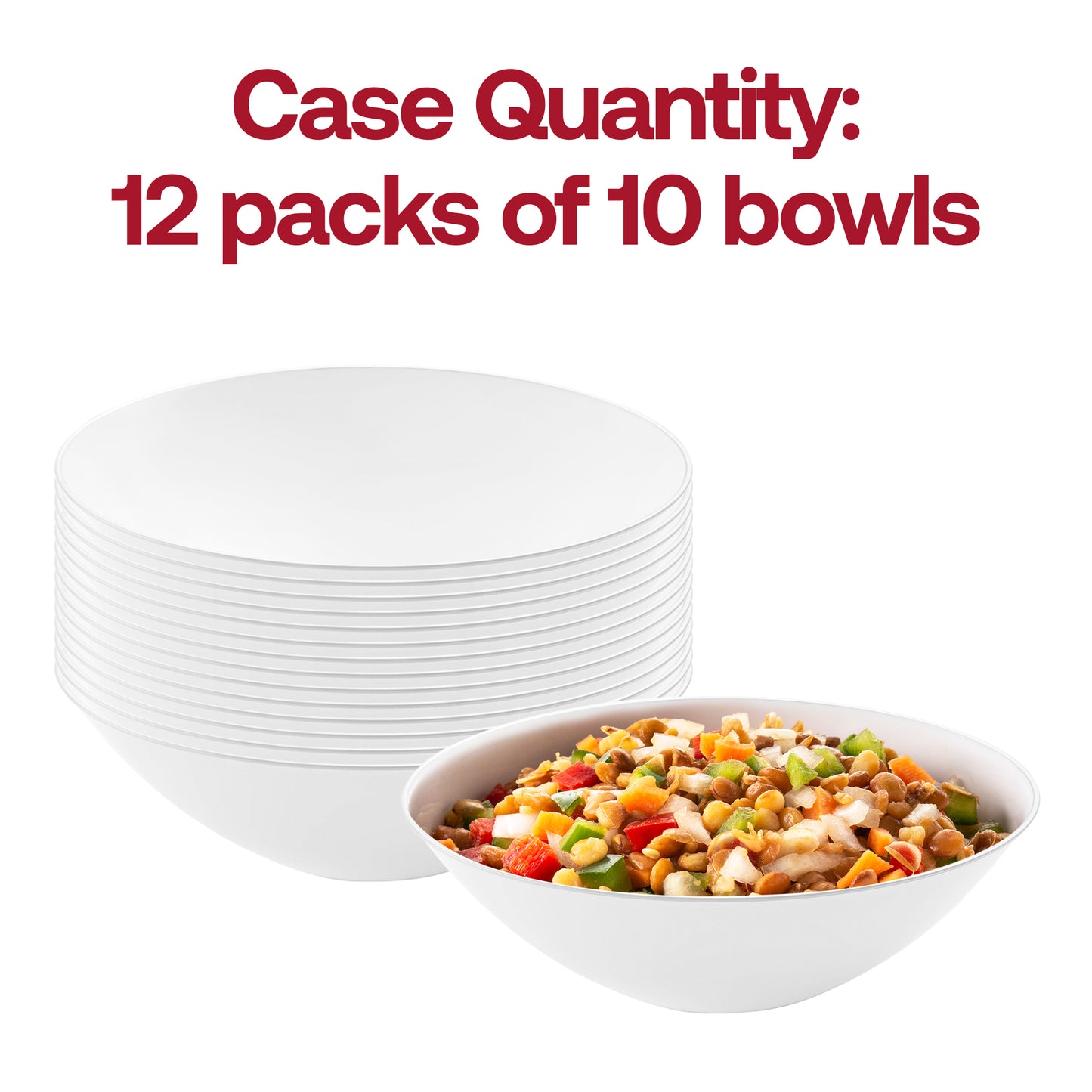 White with Silver Rim Organic Round Plastic Soup Bowls (16 oz.)