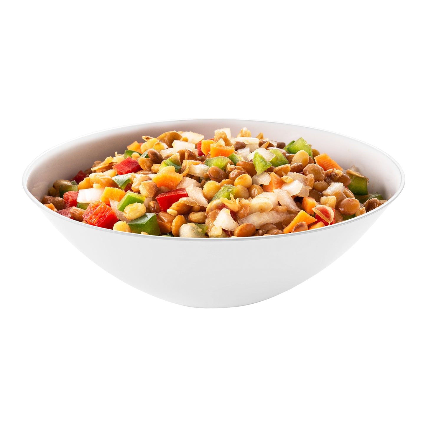 White with Silver Rim Organic Round Plastic Soup Bowls (16 oz.)