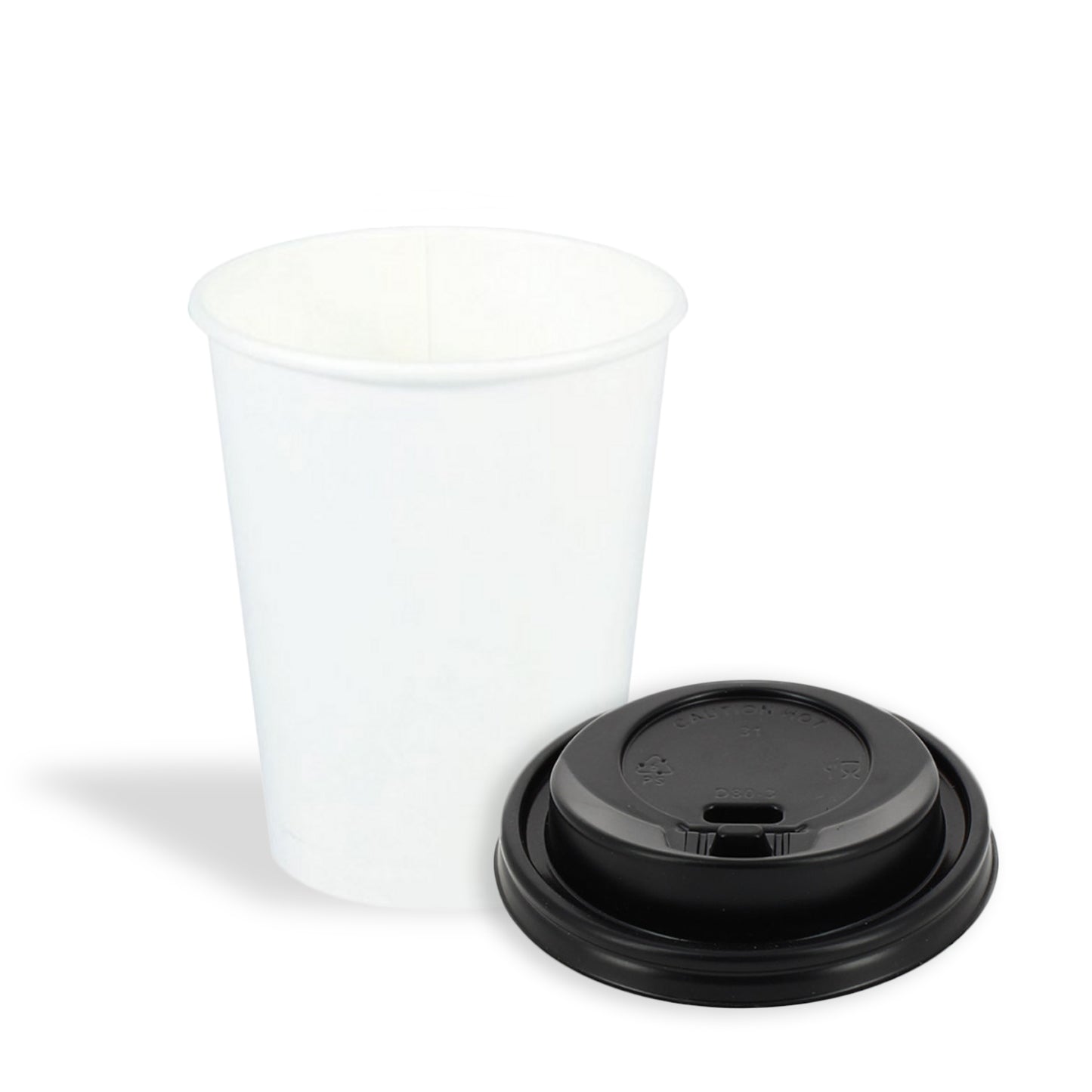 White Paper Insulated squat Hot Cup & Lid Combo set 50 Sets/Pack, 10 Packs/Case (10 oz)